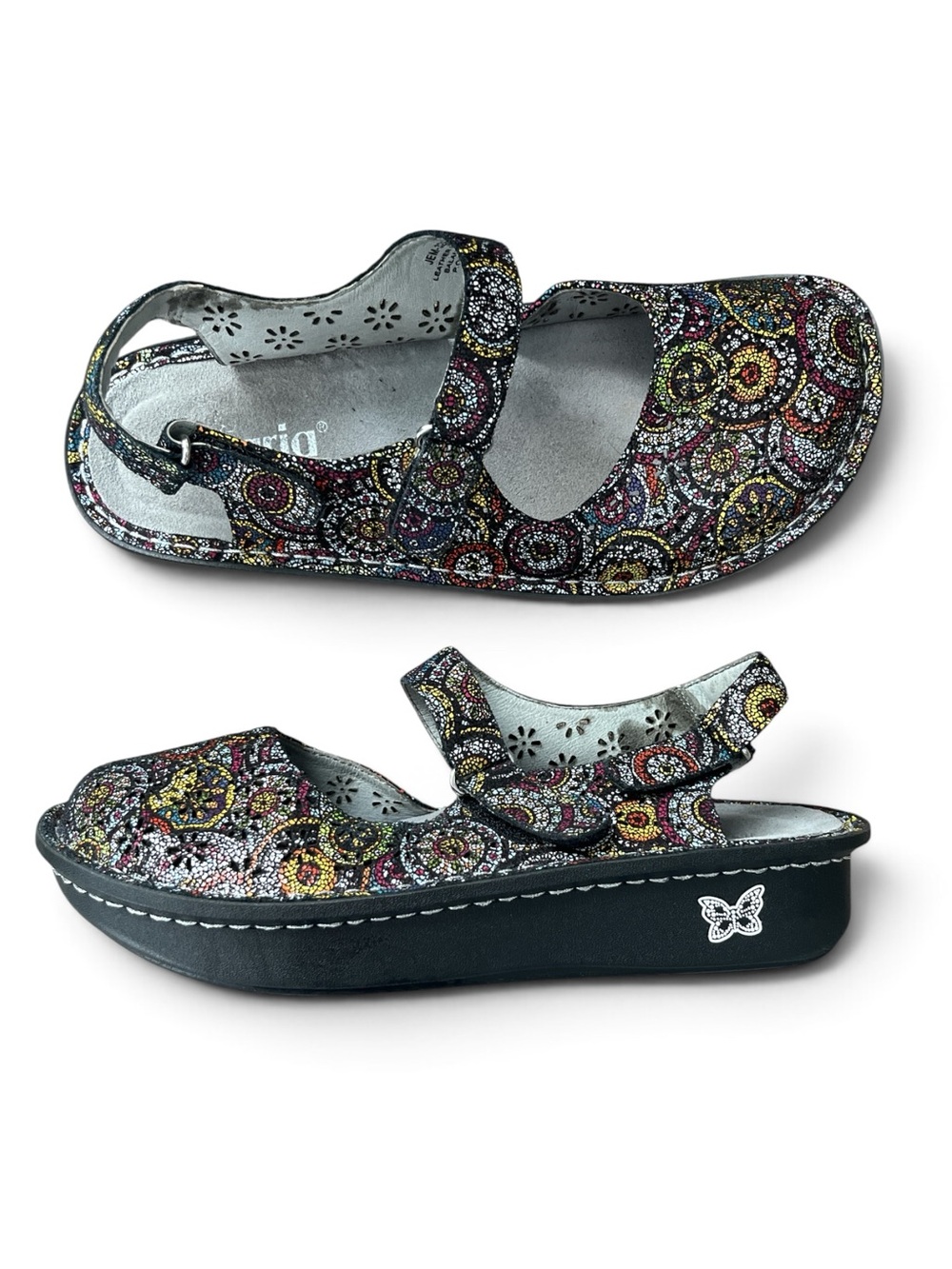 🪷 Alegria Women's Jemma Mary Jane Metallic Slingback Clogs